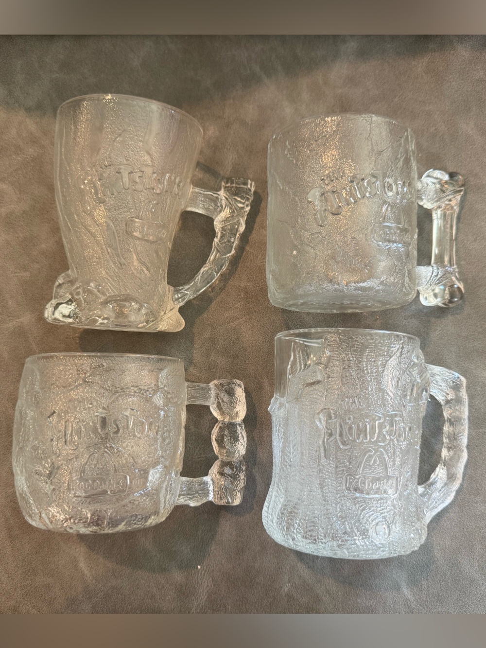 McDonalds Flinstones 1993 Glass Mugs Full Set